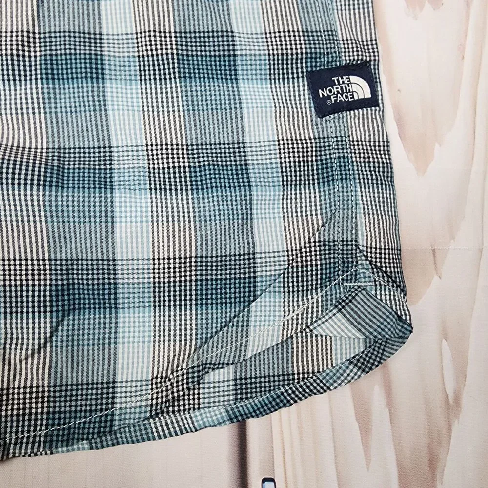 The North‎ Face Shirt Men's 2XL XXL Plaid Button Down Nylon Short Sleeve - Picture 4 of 9